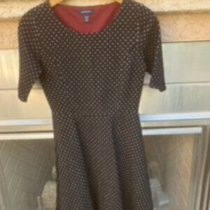 Land's End dress, black with print.